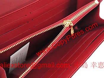 ルイヴィトンコピー　財布　　ヴィトン　LV　ヴェルニ　ファスナー長札　チェーン付き　長財布　ヴェルニ　ポルトフォイユサラ　チェーン　ポムダムール　M90091